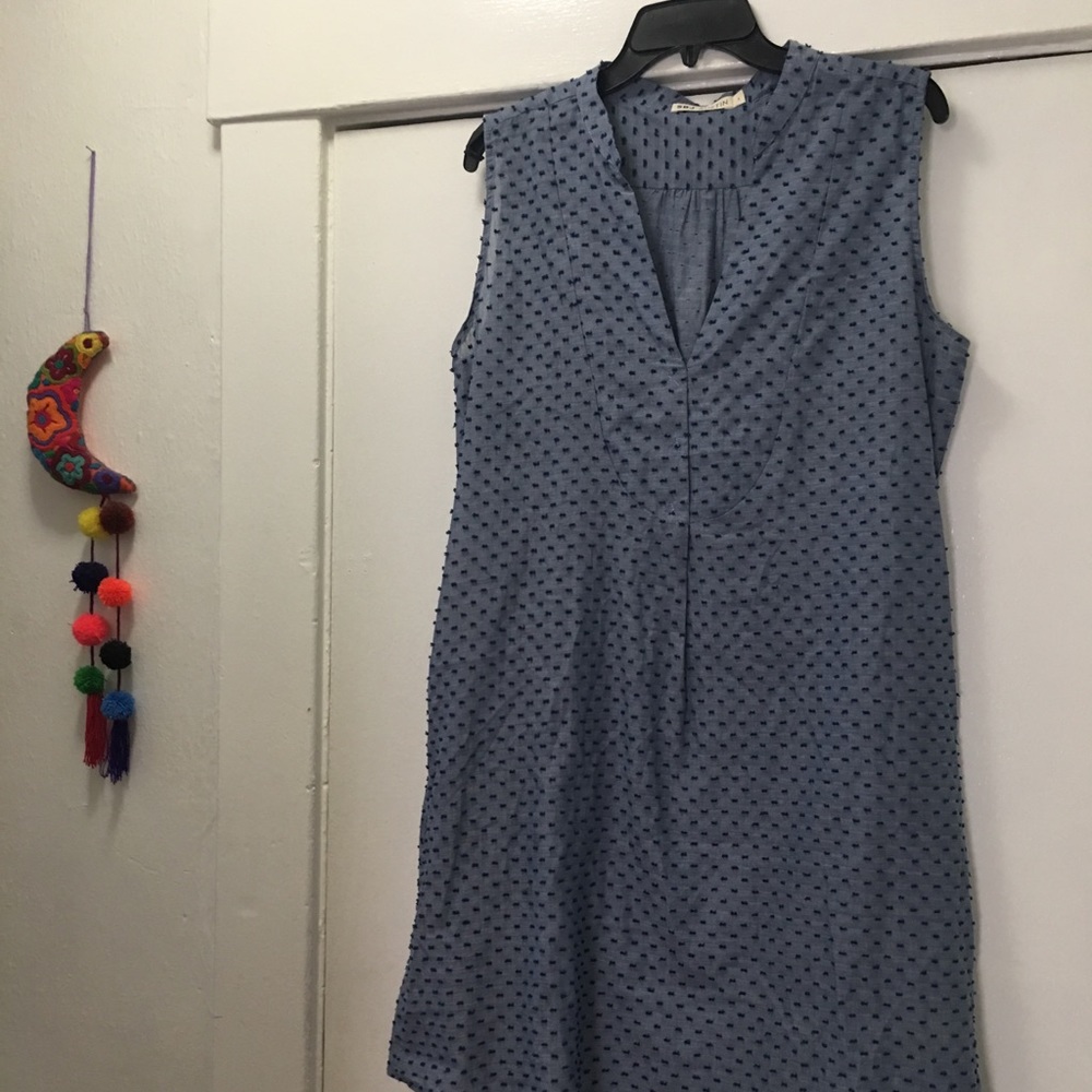 Sbj Austin Swiss Dots Chambray Dress M/L